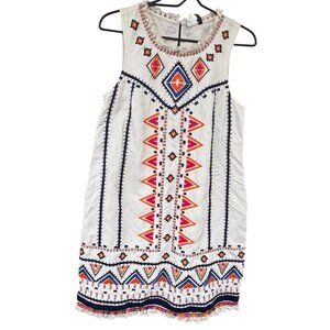Anthropologie Akemi + Kin Geometric Embroidered Sleeveless Dress Size 4